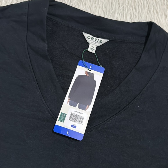 Orvis black lounge knit soft sweater top size large new - Picture 4 of 5